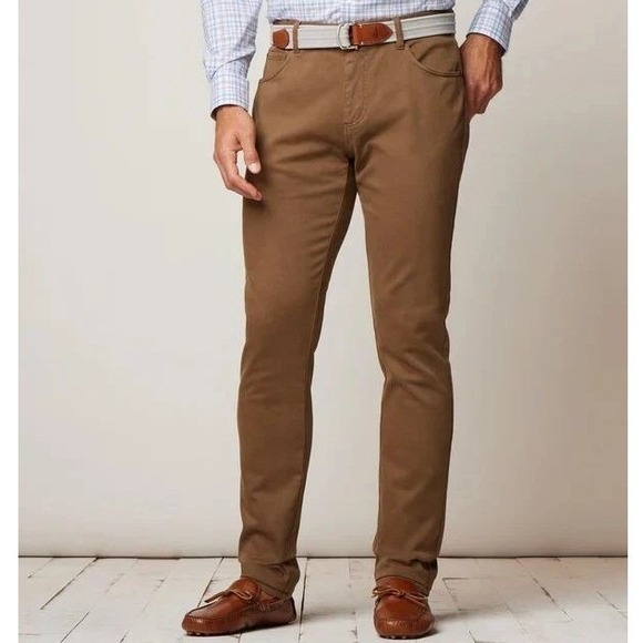 johnnie-O Other - Johnnie O Khaki Brown Terry Cloth 5 Pocket Pants Stretch Size 33